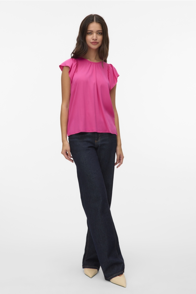 VMBELLA SS LACE TOP WVN GA NOOS 10325248 CABARET